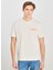 Bisiklet Yaka Ekru Erkek T-Shirt LM828731543 Relaxed Fit Grafik 1