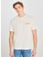 Bisiklet Yaka Ekru Erkek T-Shirt LM828731543 Relaxed Fit Grafik 4