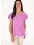 Bisiklet Yaka Fuşya Kadın T-Shirt Seden 1