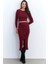 Kadın Bordo Basic Kaşkorse Alt- Üst Takım XL2042 4