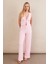 Kadın Pembe Gofre Yelek Pantalon Takım FLU330 5