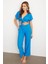 Kadın Mavi Bağlamalı Bürümcük Takım Q1012 4