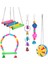 A3-6pcs Tarzı Muhabbet Kuşu Asma Kafes Kuş Kafesi Oyuncakları Güvenilir ve Yenilebilir-Sallanan Asılı Kemirilebilen Isırma Köprüsü Ahşap Boncuk Top Zil Oyuncakları (Yurt Dışından) 3