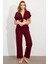Kadın Bordo Bağlamalı Bürümcük Takım Q1012 4