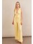 Kadın Sarı Gofre Yelek Pantalon Takım FLU330 2