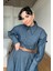Denim Kemerli Kloş Etek ve Denim Gömlek Takım 3