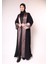 Siyah ve Kahve Saten & Ipek Detaylı Abaya-Binici Sınıf, Zarif ve Şık, Uzun Kollu, Özel Tasarım Abaya 1