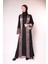 Siyah ve Kahve Saten & Ipek Detaylı Abaya-Binici Sınıf, Zarif ve Şık, Uzun Kollu, Özel Tasarım Abaya 6