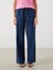 Yeni Sezon Beli Lastikli Cizgili Wideleg Kadin Jean Pantolon - S5GN68Z8 2