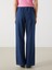 Yeni Sezon Beli Lastikli Cizgili Wideleg Kadin Jean Pantolon - S5GN68Z8 4