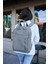 Unisex Suya Dayanıklı Krinkıl Kumaş Çok Gözlü Koyu Gri Laptop Okul ve Sırt Çantası 3
