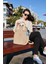 Unisex Suya Dayanıklı Krinkıl Kumaş Çok Gözlü Bej Laptop Okul ve Sırt Çantası 8