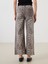 Yeni Sezon Wideleg Leopar Desenli Kadin Jean Pantolon - S5R707Z8 4