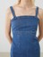 Yeni Sezon Kare Yaka Askili Mini Jean Elbise - S5FK17Z8 3