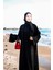 Siyah Dantelli Abaya Ferace 6
