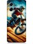 Xiaomi Redmi Note 12 Uyumlu Alevler Arasında Motosiklet Sıçrayışı Desenli Silikon Kılıf 1