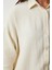 Oversize Basic Müslin Gömlek Açık Krem LMX0002 6