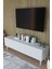 Modern Beyaz 3 Kapaklı Tv Ünitesi 140 cm Geniş Depolama Alanı, Salon, Fonksiyonel Tv Sehpası 6