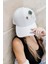 Pin Detaylı Beyaz Şapka - %100 Pamuk Snapback Cap 1