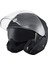 Motosiklet Yarım Açık Kask Güneş Vizörlü Motor Kask Mat Black 2