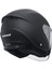 Motosiklet Yarım Açık Kask Güneş Vizörlü Motor Kask Mat Black 4