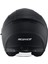 Motosiklet Yarım Açık Kask Güneş Vizörlü Motor Kask Mat Black 5