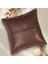 Premium Dekoratif Deri Kahverengi Kırlent Kılıfı/ev ve Ofis Için Gerçek Deri 45X45CM Kırlent Kılıfı 3