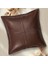 Premium Dekoratif Deri Kahverengi Kırlent Kılıfı/ev ve Ofis Için Gerçek Deri 45X45CM Kırlent Kılıfı 4