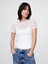 Kadın Beyaz Transparan Crop T-Shirt 1