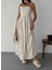 Straplez Midi Elbise %100 Pamuk 1