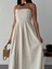 Straplez Midi Elbise %100 Pamuk 2