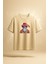 Cool Dede Baskılı Unisex %100 Pamuk Oversize Bisiklet Yaka Bej T-Shirt 1