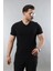 Erkek %100 Pamuk Slim Fit Dar Kesim V Yaka Basic Tişört 1
