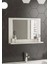 Beyaz Lavabo Aynası Dekoratif Raflı Wc-Banyo Modern 1