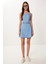 Sırt Dekolteli Mini Denim Elbise 1