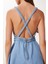 Sırt Dekolteli Mini Denim Elbise 4