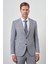 Erkek Mavi Tend Keten Slim Fit Sivri Yaka Takım Elbise 1