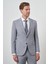 Erkek Mavi Tend Keten Slim Fit Sivri Yaka Takım Elbise 4