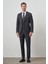 Erkek Füme Poliviskon Slim Fit Yelekli Mono Yaka Takım Elbise 2