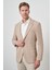 Erkek Bej Trend Dynamic Fit Mono Yaka Ceket 4