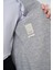 Erkek Gri Keten Dokuma Desenli Slim Fit Mono Yaka Ceket 4