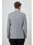 Erkek Lacivert Keten Dokuma Slim Fit Mono Yaka Ceket 5
