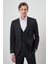 Erkek Siyah Trend Yelekli Slim Fit Sivri Yaka Takım Elbise 3