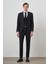 Erkek Siyah Trend Yelekli Slim Fit Sivri Yaka Takım Elbise 4