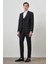 Erkek Siyah Trend Yelekli Slim Fit Sivri Yaka Takım Elbise 5