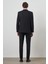 Erkek Siyah Trend Yelekli Slim Fit Sivri Yaka Takım Elbise 6