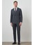 Erkek Lacivert Tend Keten Kruvaze Slim Fit Sivri Yaka Takım Elbise 2