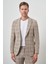 Erkek Bej Trend Slim Fit Mono Yaka Takım Elbise 1