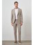 Erkek Bej Trend Slim Fit Mono Yaka Takım Elbise 2