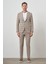 Erkek Bej Trend Slim Fit Mono Yaka Takım Elbise 3